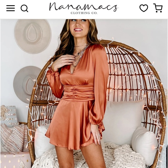 No flaws Here Satin Assymmetrical romper in Rust - Picture 6 of 10